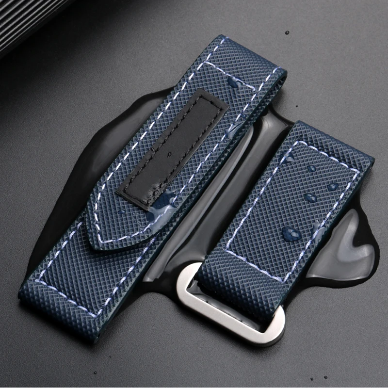 For Panerai Lumino PAM01118/PAM01661/PAM441 watchband Sticky carbon fiber check nylon Large dial men's Bracelet accessories