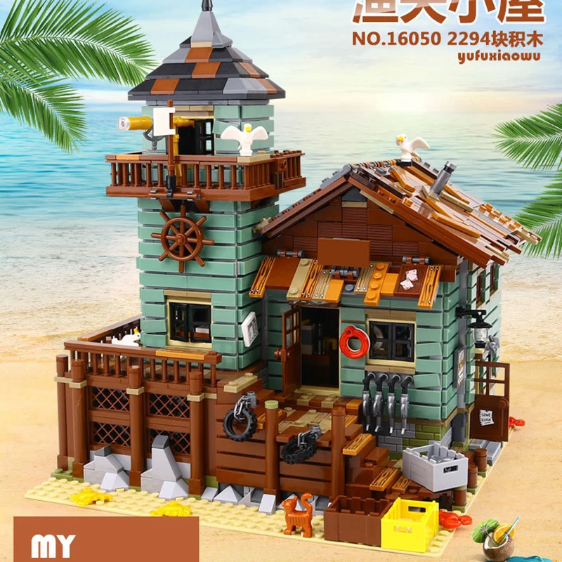 Рыбацкая хижина модель старого рыболовного магазина 83028 Модульные строительные