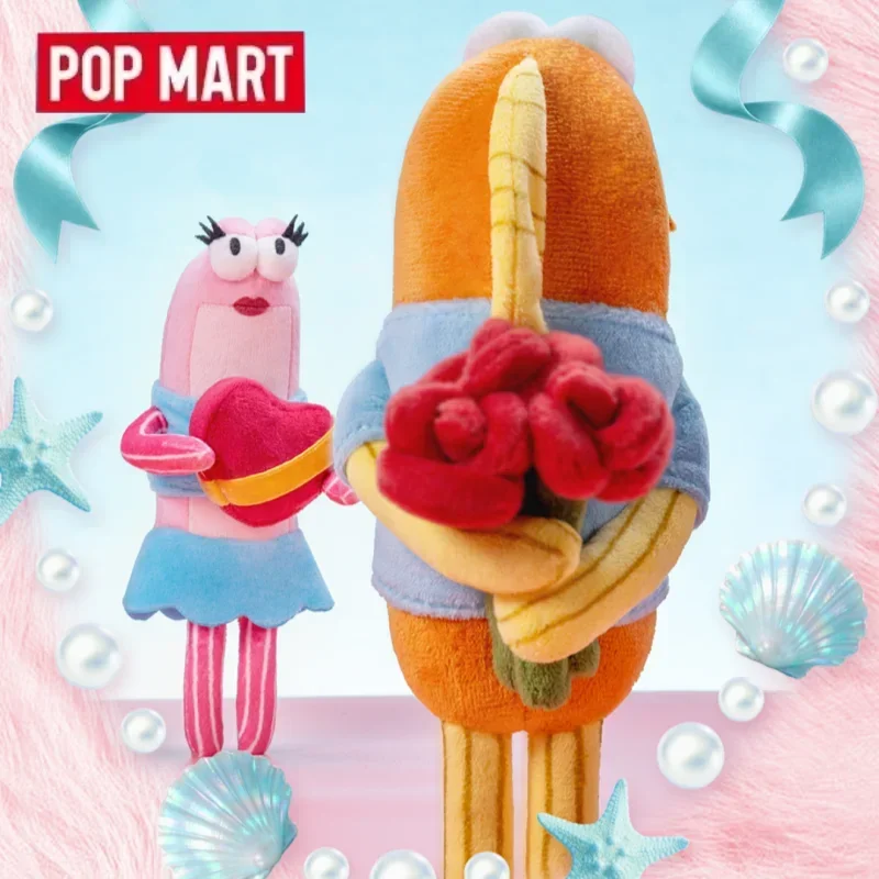 Фото POP MART GONG Bikini Bottom Buddies Романтическая серия «Рыбки» Плюшевый брелок Слепая коробка-сюрприз Куклы-игрушки Аниме-фигурка №2