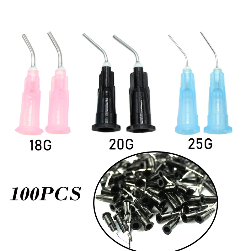 

100pcs Dental Tooth Cleaning Oral Care Odontologia Probent Needle Tips Dentistry Resin Acid Reagent Delievery Syringe Tip