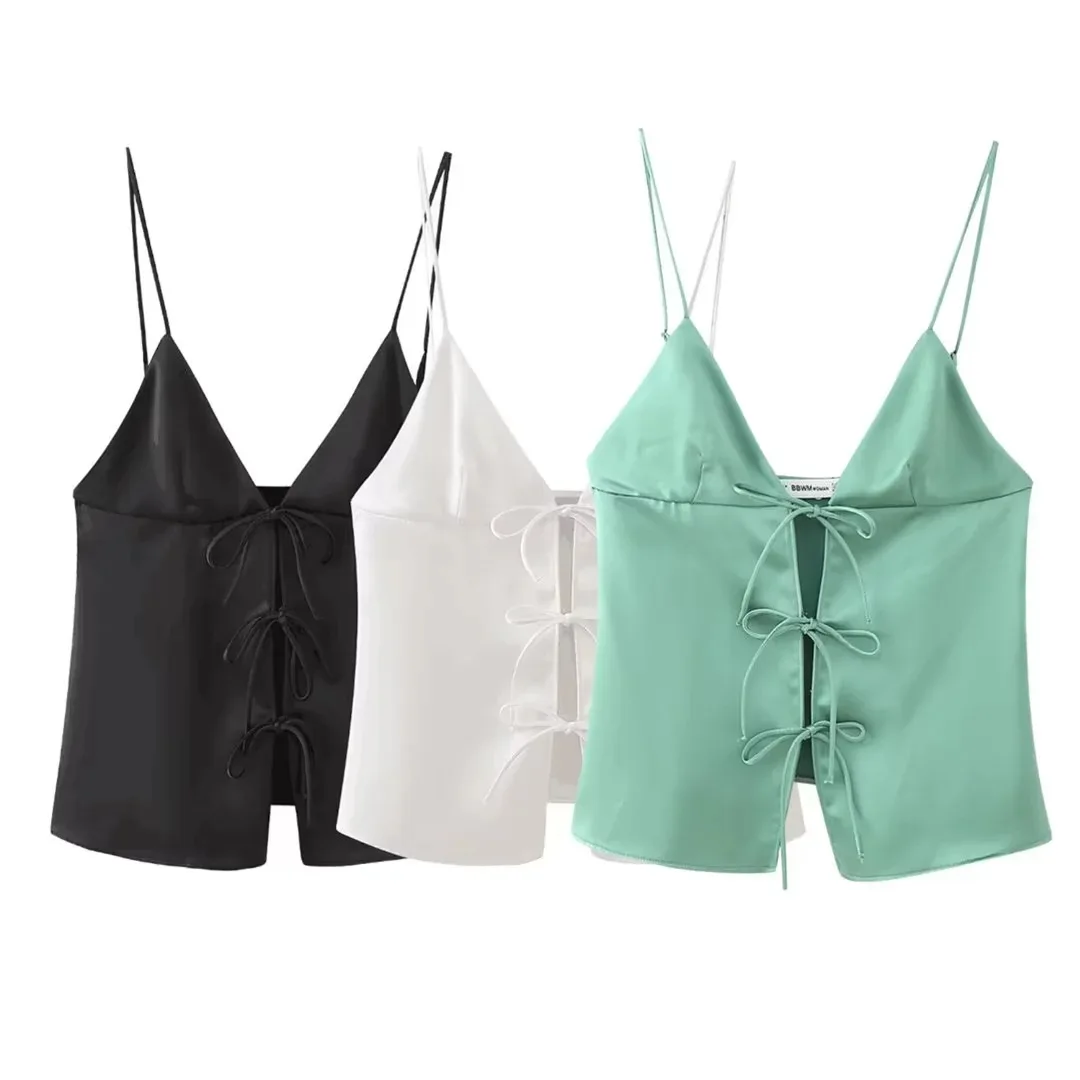 Женский летний топ на шнуровке OSEN-образный вырез новый нишевой дизайн