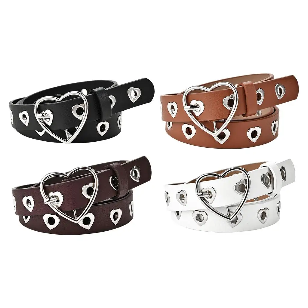 

Fashion PU Leather Belts for Grommet Eyelet Waist Belt Female Waistband Dress Jeans