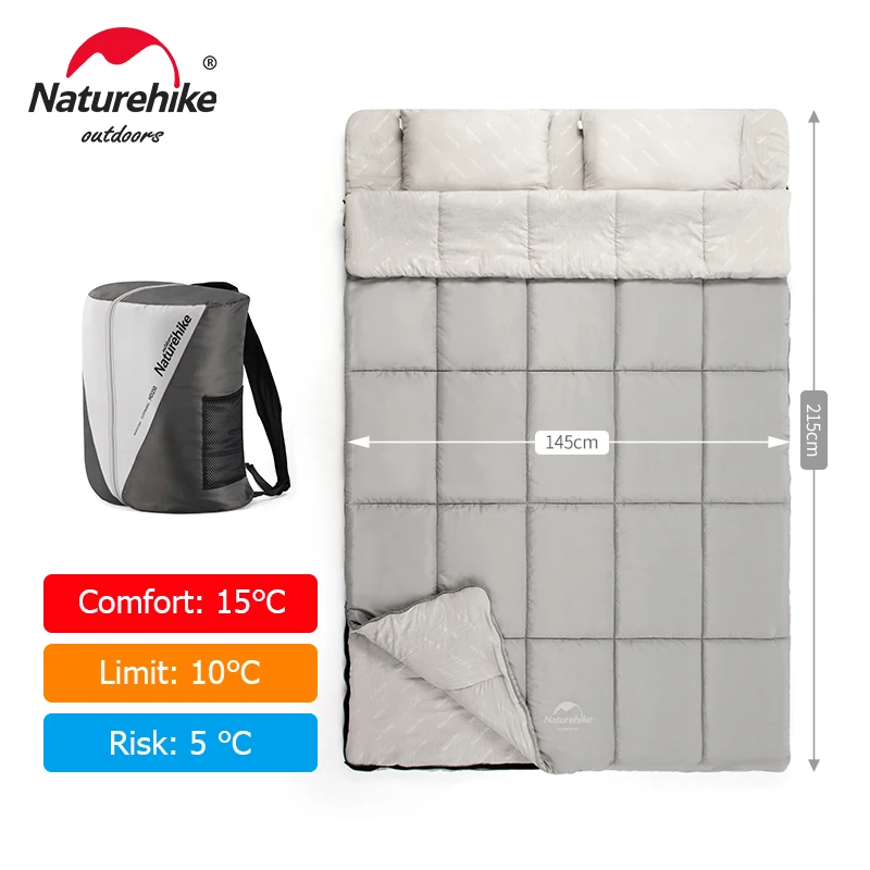 

Naturehike 2023 Sleeping Bag Outdoor Double Cotton Sleeping Bag Spring Waterproof Camping Hiking Backpack Sleeping Bag NH21MSD05