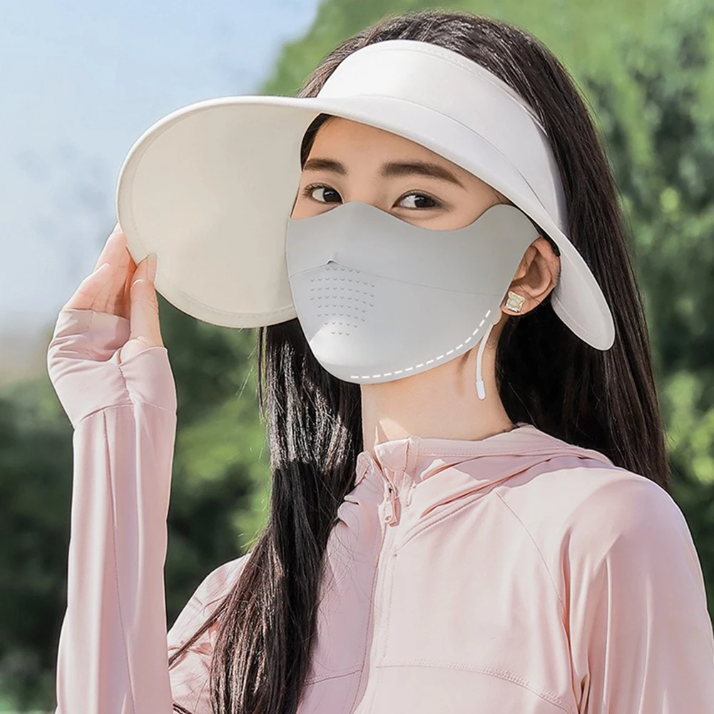 Уличная Солнцезащитная маска для лица дышащая летняя с регулируемым ремешком