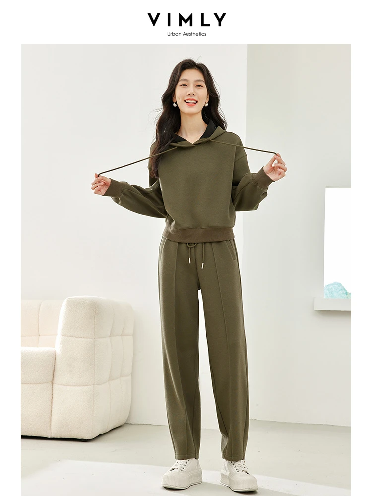 Женский спортивный костюм Vimly пуловер с капюшоном свитшот эластичным поясом