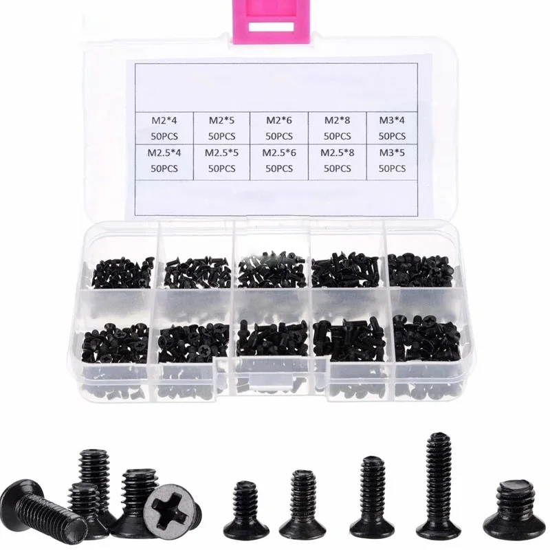 

M2 M3 Screw Set KM2 Machine Laptop Screw Flat Head Phillips Drive Accessories for Repair Computer Electronic Laptop Screws Kit