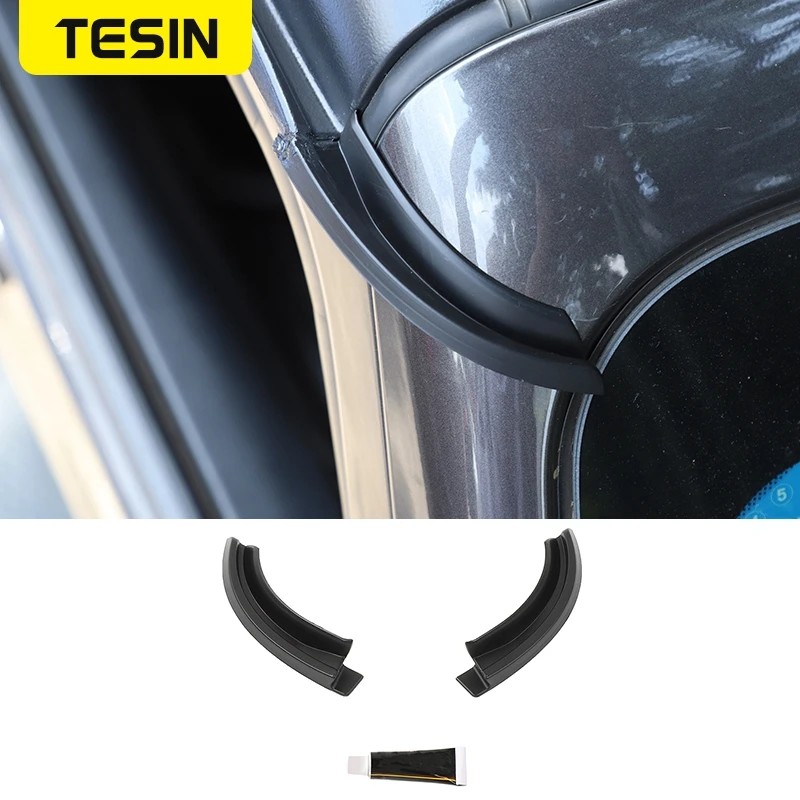

TESIN 2PCS Water Rain Gutter Extension For Jeep Wrangler JL Gladiator JT 2018-2021 Car Accessories Water Rain Gutter Extension