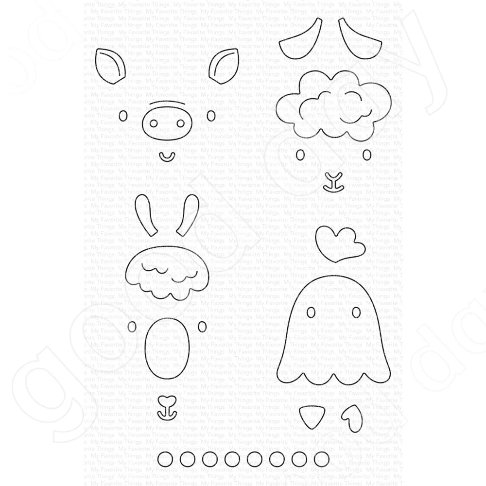 

2022 New Friendly Farm Faces Metal Cutting Dies Scrapbook Diary Decoration Stencil Embossing Template Diy Greeting Card Handmade
