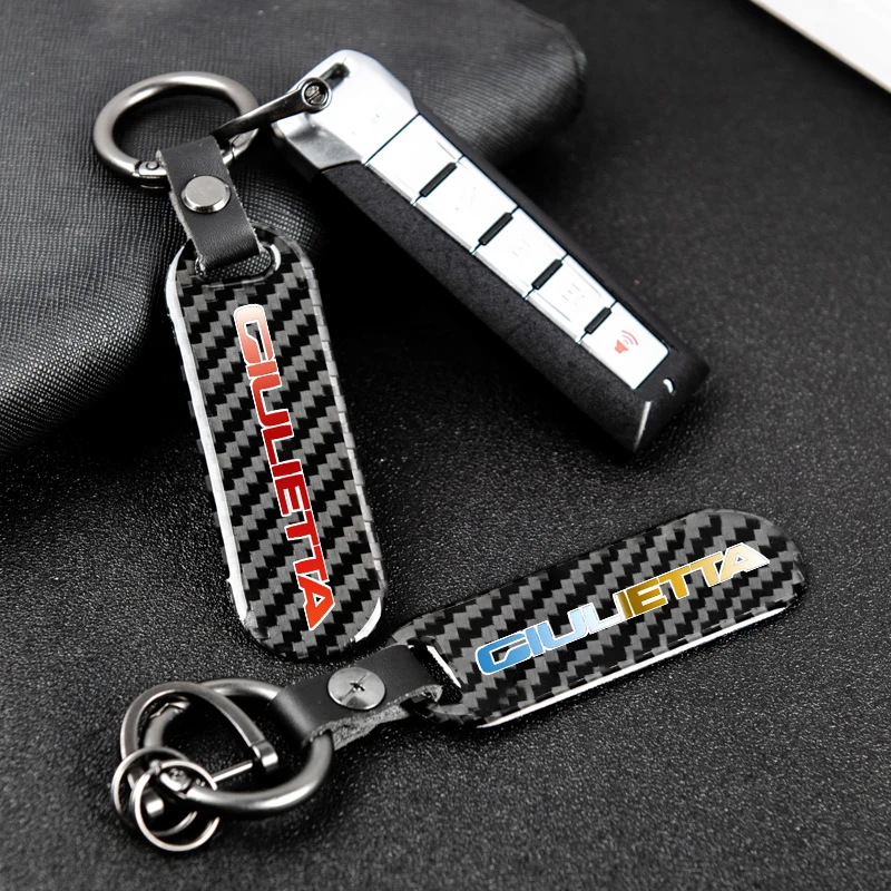 

car accessories printing carbon fiber nameplate metal keychain custom For Alfa Romeo Giulietta