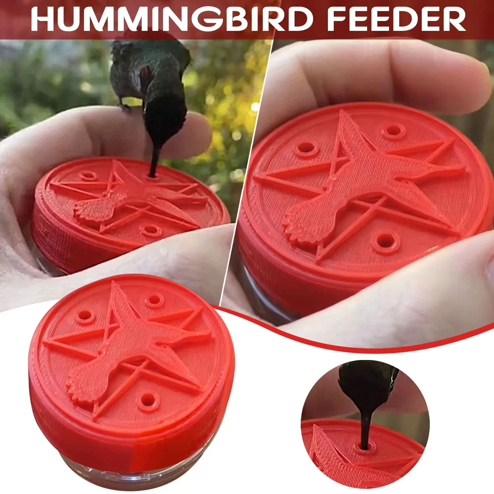 

New Handheld Hummingbird Feeders Mini Hand Feeder Window Bird Feeders Outdoors Garden Easy to clean and replenish
