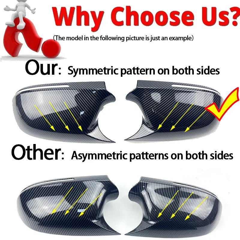Глянцевый черный карбоновый узор дополнительная накладка на боковые зеркала