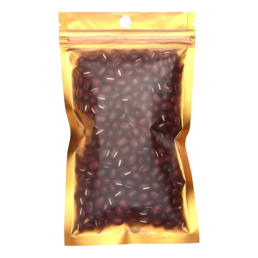 100 шт./лот пищевые пакеты на молнии с гранулированным сахаром 10 5x15 см Передняя