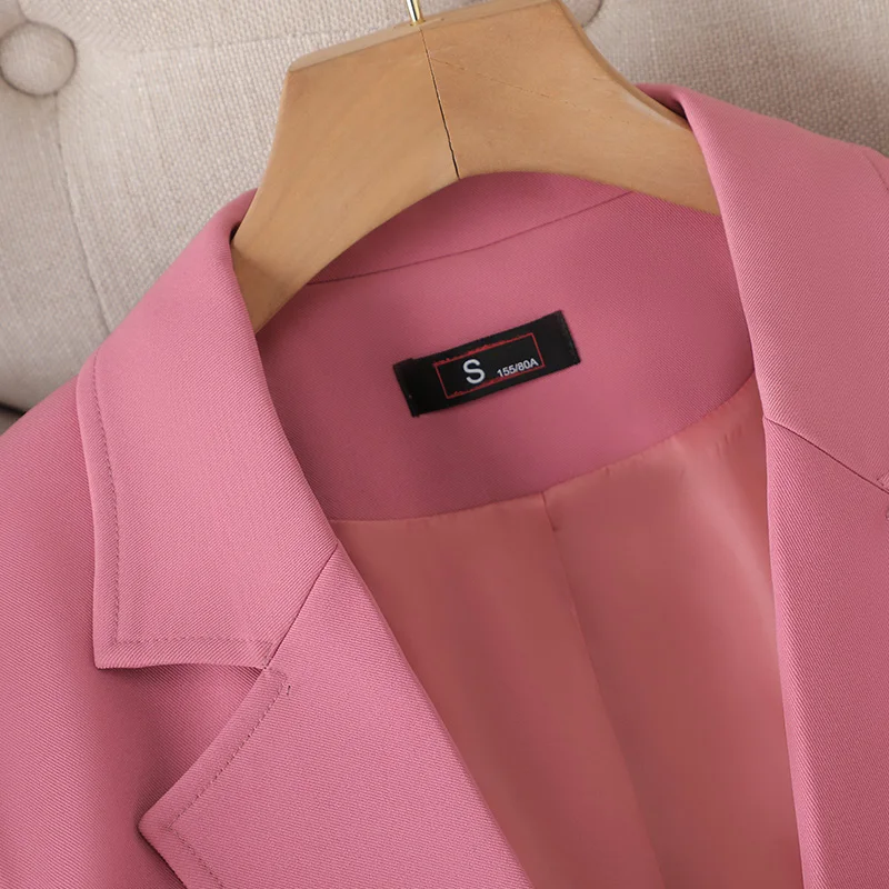 Autumn Winter Women Coffee Gray Formal Blazer Office Ladies Female Long Sleeve Single Breasted Business Work Wear Jacket Coat