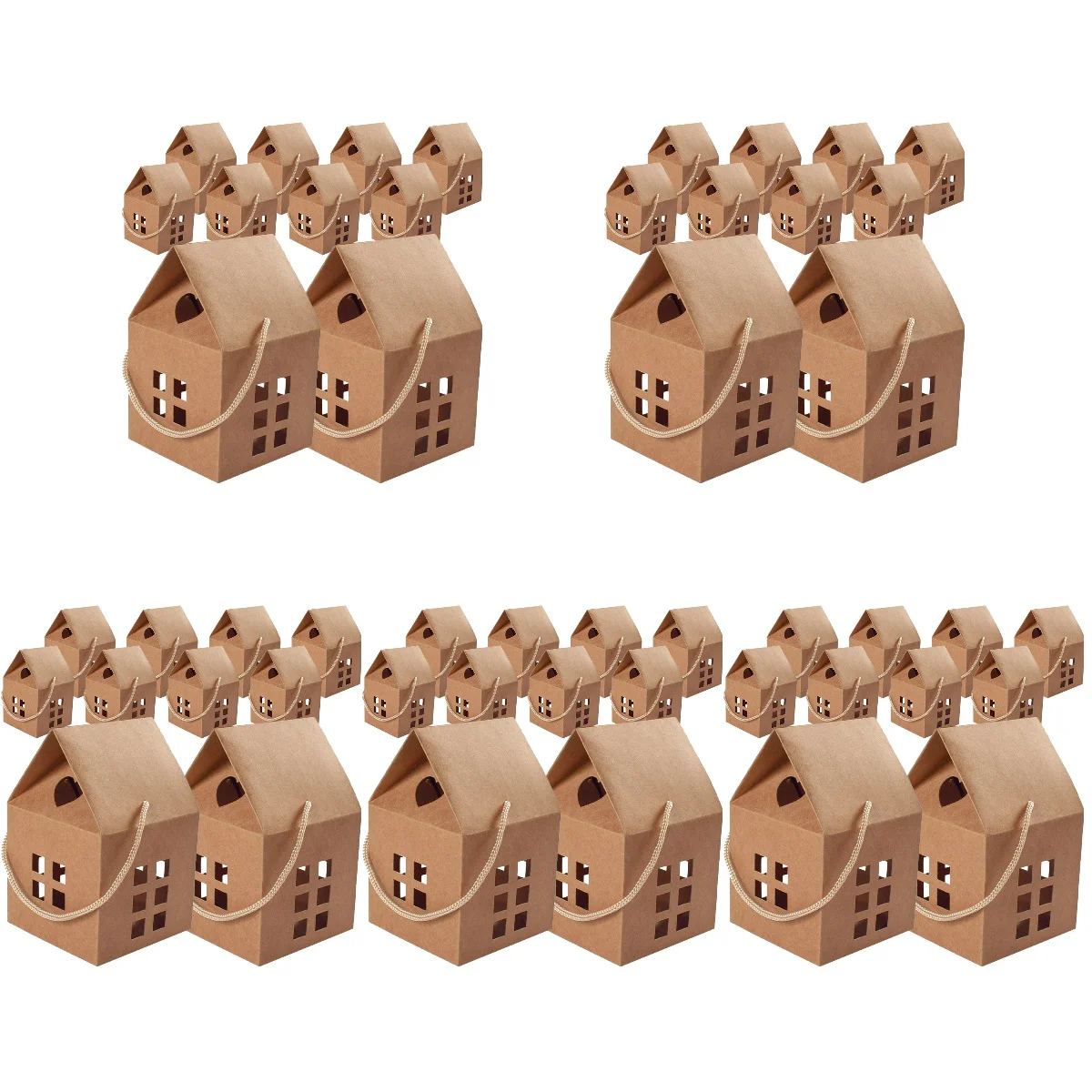 

50 Pcs Chocolates Gift Small Box Wedding Candy Container House Christmas Delicate Containers Candies Cases Paper Banquet