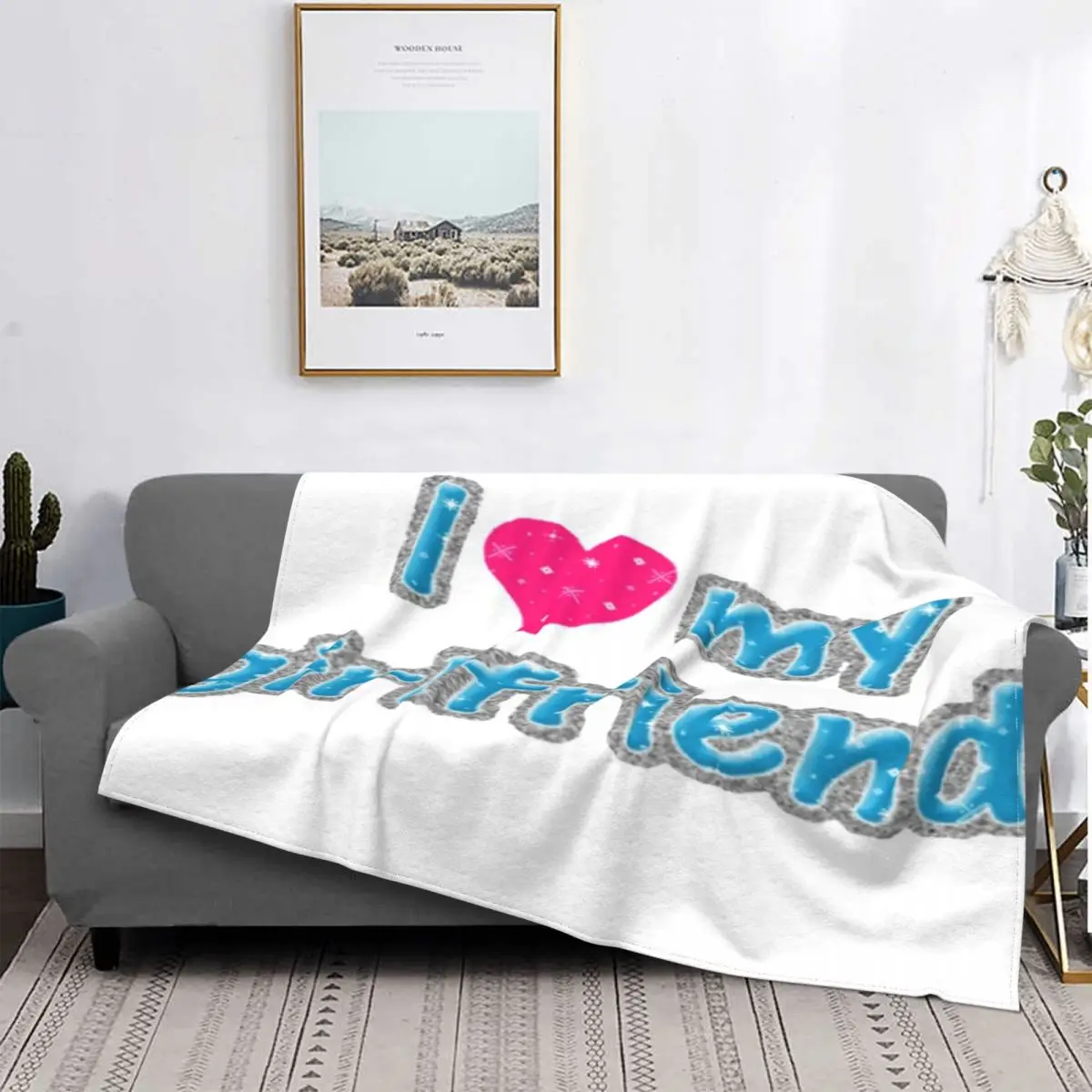 

Надпись «I Love My Girl Friend»-colcha a quadros para cama, manta Kawaii para Baby, 1 manta