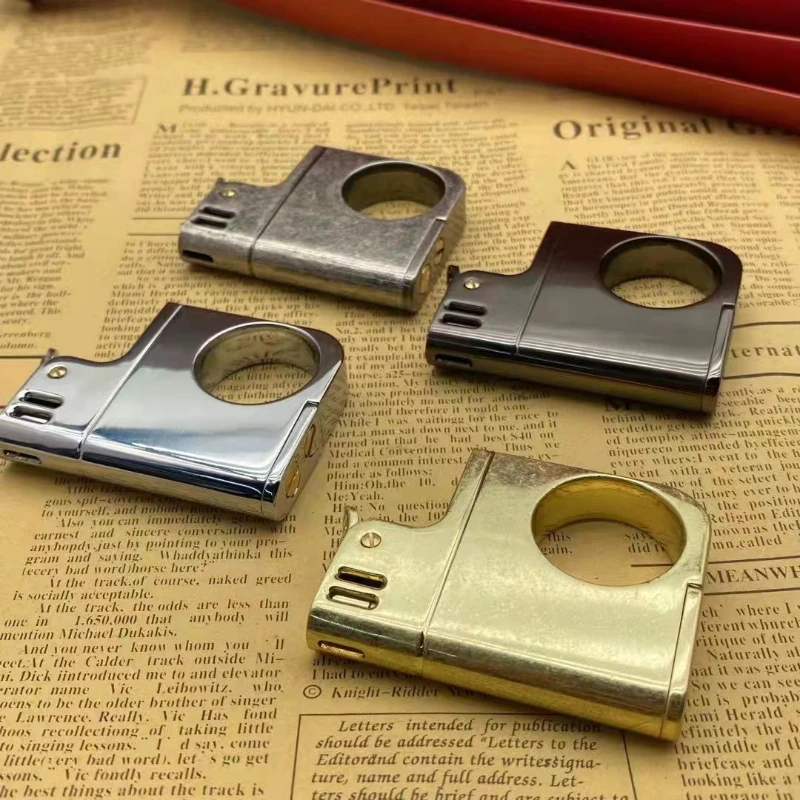 

New Hollow Mini Ring Kerosene Lighter Old-fashioned Grinding Wheel Men's Collection Gift Cigarette Accessories