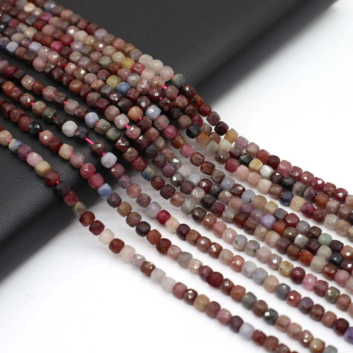 4mm Many Gems Beads Faceted Natural Stones Square Loose Spacer Beads for Jewelry Making DIY Bracelet Necklace Accessories Crafts