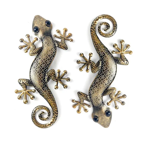 Металлический настенный декор Gecko, 2 упаковки, 15 дюймов