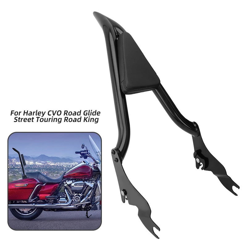 

Motorcycle Passenger Black Detachable Backrest Rear Sissy Bar For Harley Touring Road King CVO Road Glide Street Glide 2009-2022