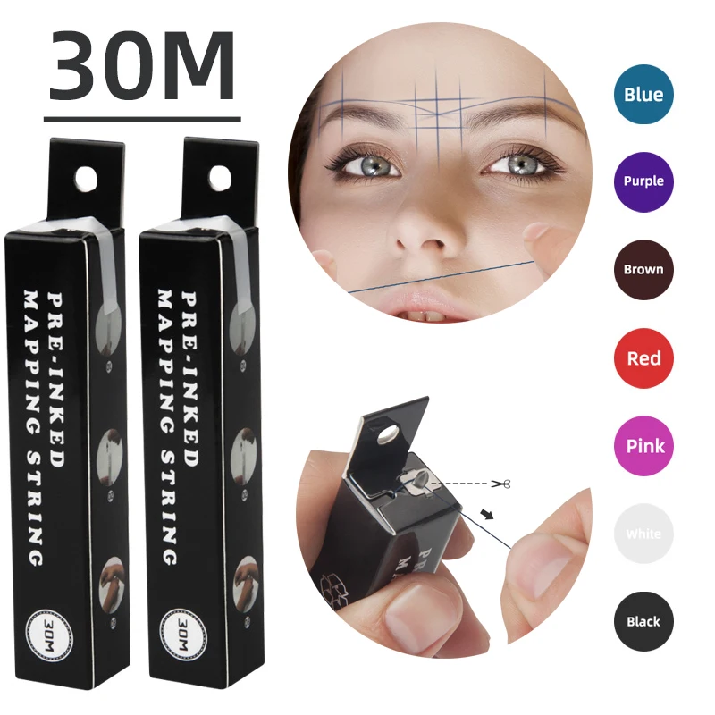 30 м картинг предварительно чернильная строка микроблейдинг нить для окрашивания