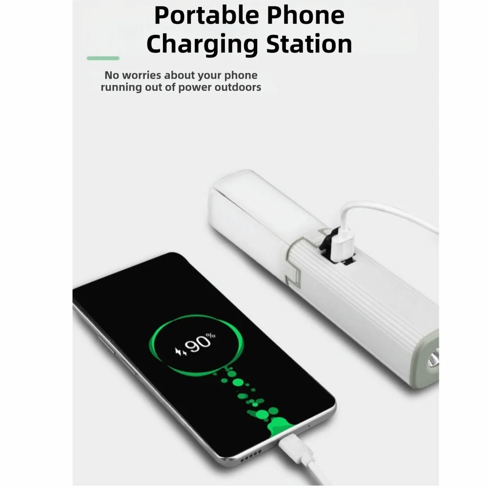 Фото Перезаряжаемый USB-фонарь для кемпинга, теплый белый свет, складная конструкция, индикатор заряда, перезаряжаемый фонарь №5