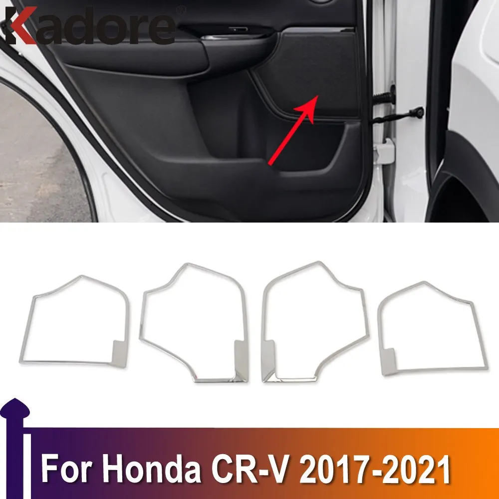 

Чехол для боковой двери звуковой колонки для Honda CRV CR-V 2017 2018 2019 2020 2021 внутренняя отделка автомобильные аксессуары из нержавеющей стали