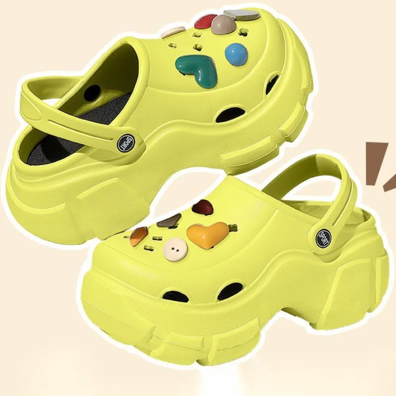 

clogs Shoes Women's Thick Sole Summer Outwear with a Feet Feeling New Internet Red Beach Anti slip Slippers high heel 8cm