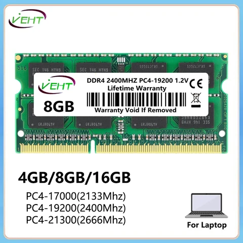 Память для ноутбука DDR4 4 ГБ 8 ГБ 16 ГБ 32 ГБ, оперативная память для ноутбука 2133 2400 2666 3200 МГц PC4 1,2 в 260Pin 17000 19200 21300 Sodimm, память для ноутбука, ОЗУ