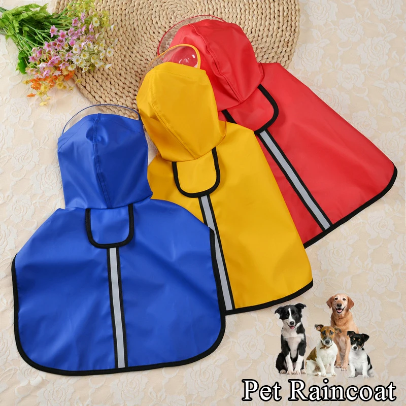 

Dog Raincoat Waterproof Hoodie Jacket Rain Poncho Pet Rainwear Clothes with Reflective Stripe Outdoor Dogs Raincoat Accessories