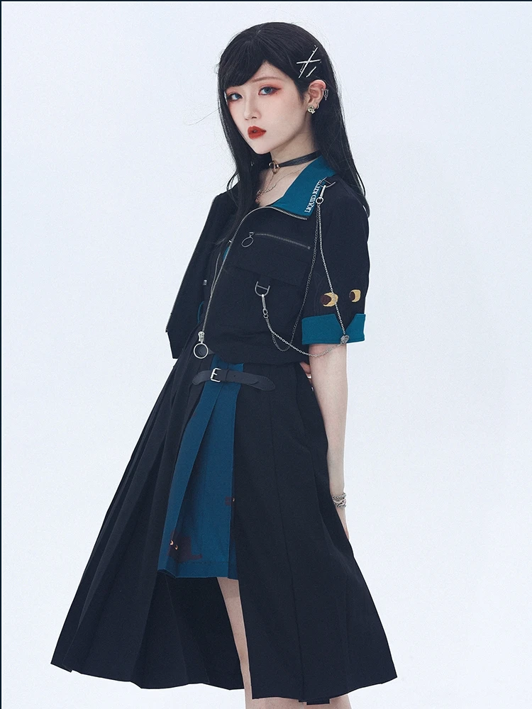 Короткое пальто с коротким рукавом Мотоцикл Модный Прохладный Металл