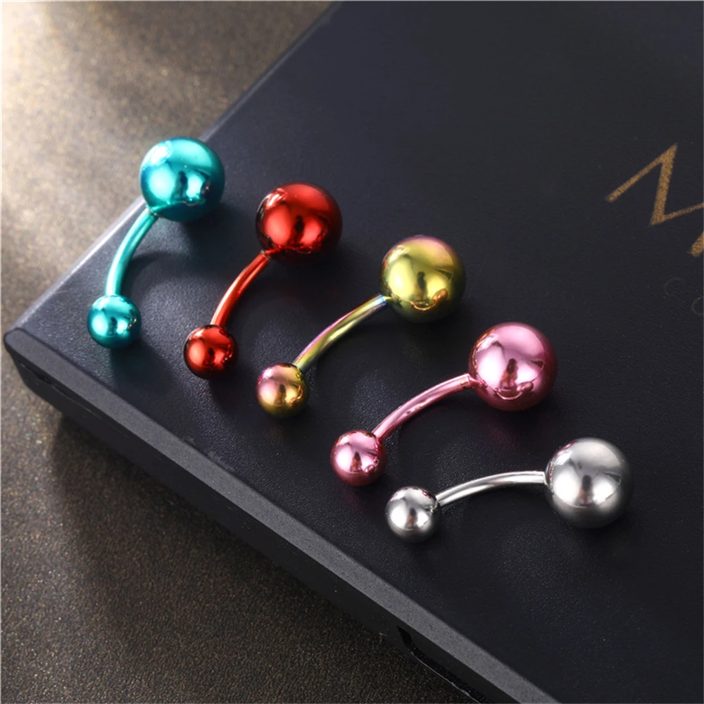1 шт. пикантные гладкие матовые кольца для пупка с шариком, кольца из нержавеющей стали для ногтей, кольцо для пупка с эффектом потертости, женское ювелирное изделие для тела
