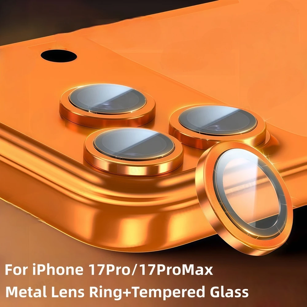 Фото Металлическая стеклянная защита для камеры iPhone 17 Pro Max, Air 15, 16 ProMax, кольцевое закаленное стекло для объектива iPhone 14 ProMax, чехол для объектива №1