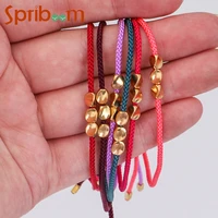 new tibetan bracelets for men three irregular copper beads bracelet creative hand woven red rope jewelry fashion accessories