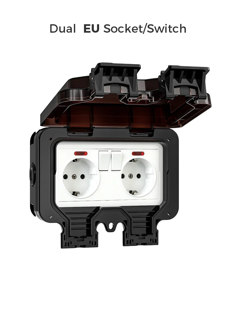 Настенная розетка Avoir 16А черная  IP66