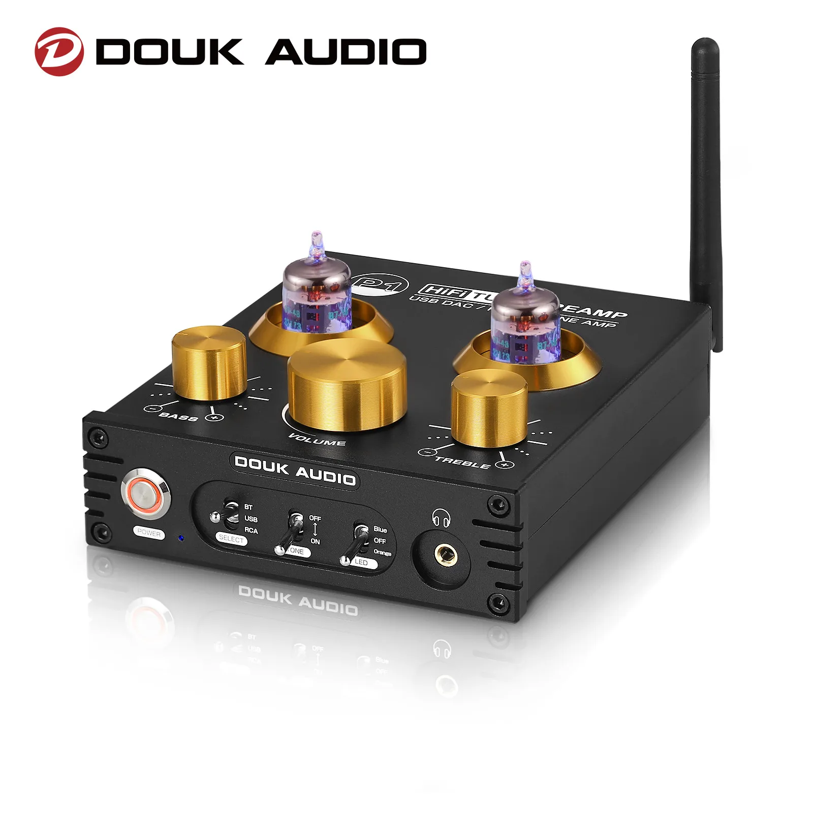 Douk Audio P1 HiFi JAN 5654 Vacuum Tube Preamp Bluetooth 5.0
