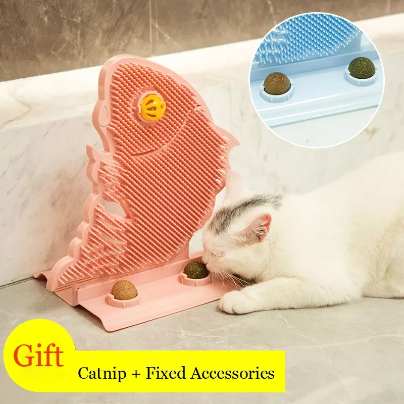 

NEW2023 Fixed Door Seam Rubbing Hair Removal Device Anti-Itching Massage Brush Rubbing Brush Toy Pet Supplies With Catnip+