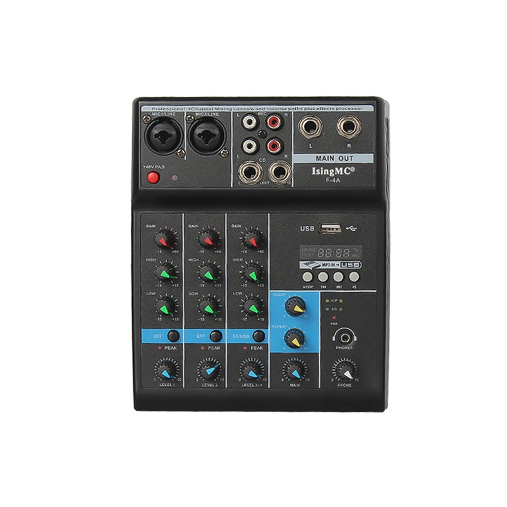 

USB Audio Mixer Input Phantom Power F-4A Wireless 4-channel Monitor USB Interface Computer Power for Computer