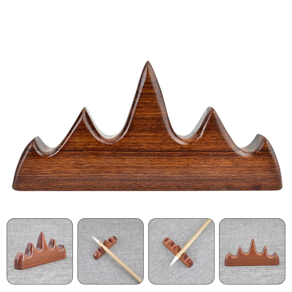 

Brush Pen Rest Holder Writing Calligraphy Stand Wood Rack Sumi Painting Artists Watercolor Media Shelfartist Chinese Wooden