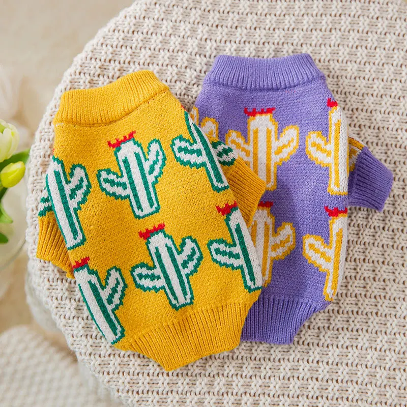 

Winter Dog Clothes Knitted Pet Sweater Cat Clothes Teddy Bichon Schnauzer Small Dog Clothes Puppy Sweater Clothes For Dogs