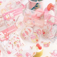 46pcsset cute pink rabbit stickers kawaii stationery scrapbook decoration journal notebook deco school supplies