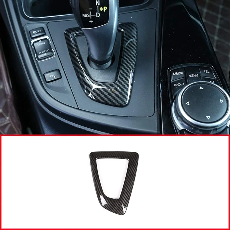 Фото Автомобильная рамка переключения передач для-BMW 1 2 3 4 серии F20 F21 F22 F23 F30 F34 F35 F32 F33 F36 стиль из углеродного волокна №1