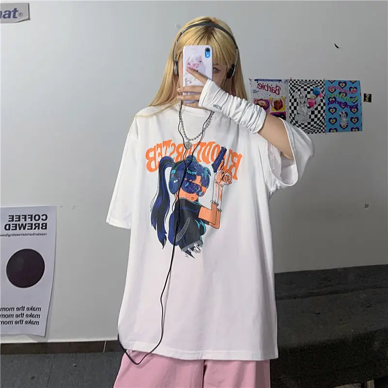 Модная футболка в Корейском стиле для женщин ольччан топы одежда Харадзюку