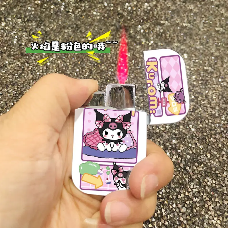 

Милая и креативная зажигалка с розовым пламенем от Интернет-знаменитостей Kulomi, ветрозащитная индивидуальная большая емкость, подарок для парня