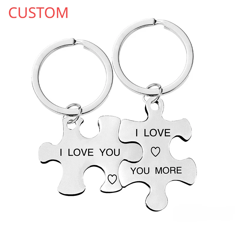 

2PCS Couple Keychain Valentines Gifts for Husband Wife Boyfriend Girlfriend Custom Name Date Two Initials Keychains 키캡 альбом