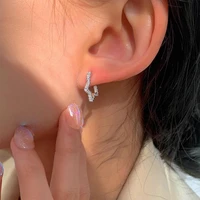 high quality exquisite korean simple shiny zircon anise star small stud earring woman girl fashion elegant jewelry