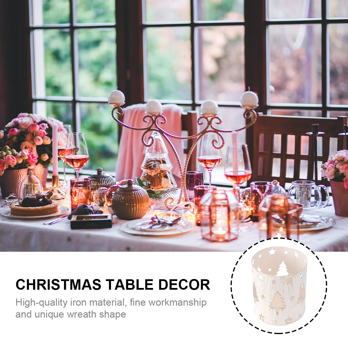 Подсвечник для чайной свечи рождественские украшения стола рождественский