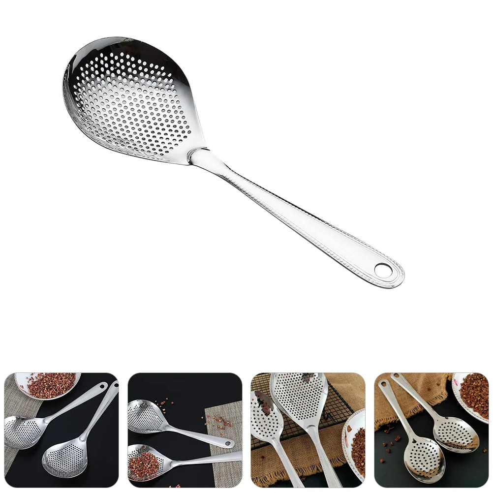 

Spoon Skimmer Slotted Strainer Hot Filter Pot Cooking Mesh Kitchen Ladle Noodle Stainless Steel Metal Basket Net Fat Set