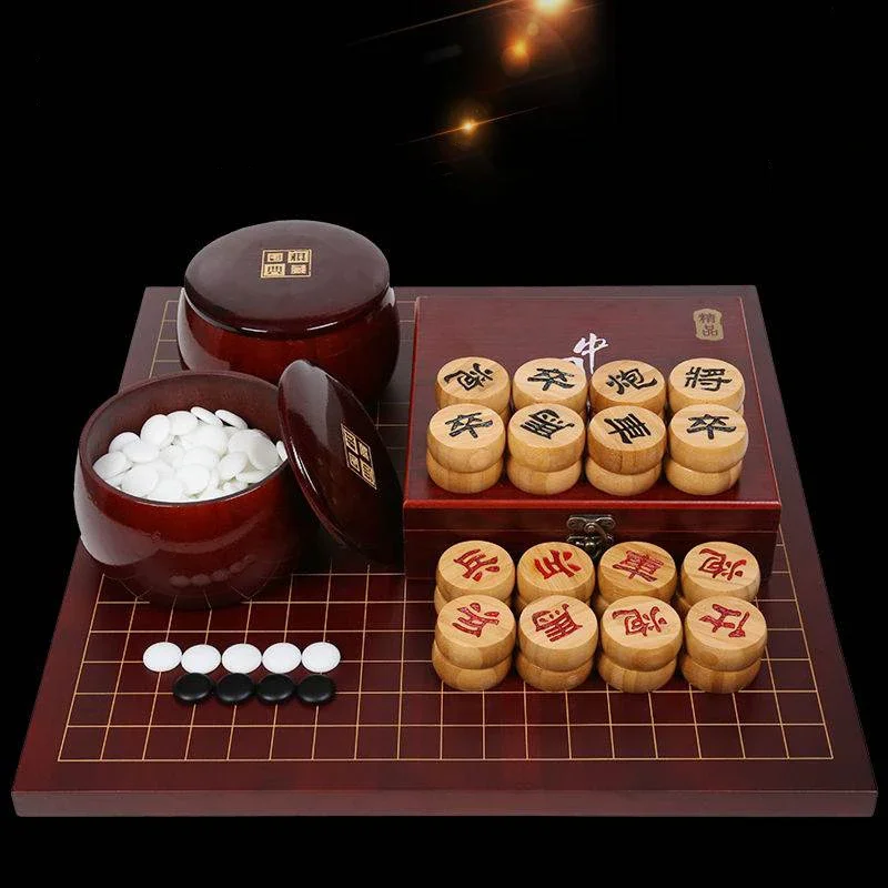 

Souvenir Go Chess Wooden Board Game Children Professional Checkerboard Go Chess Set Juegos De Mesa Entertainment Recreation
