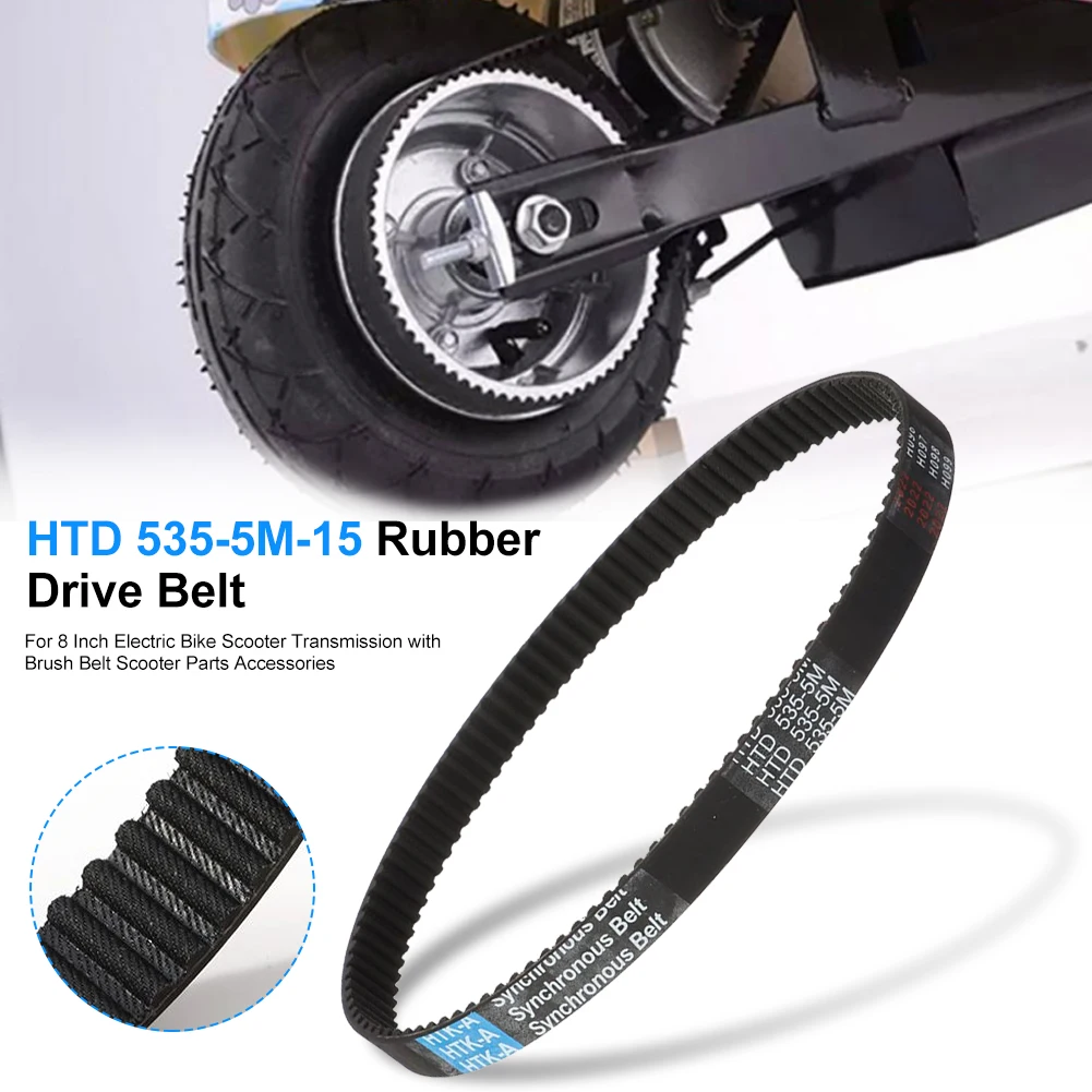 

HTD 535-5M-15 Rubber Drive Belt For 8 Inch Electric Bike Scooter Transmission with Brush Belt Electric Scooter Parts Accessories