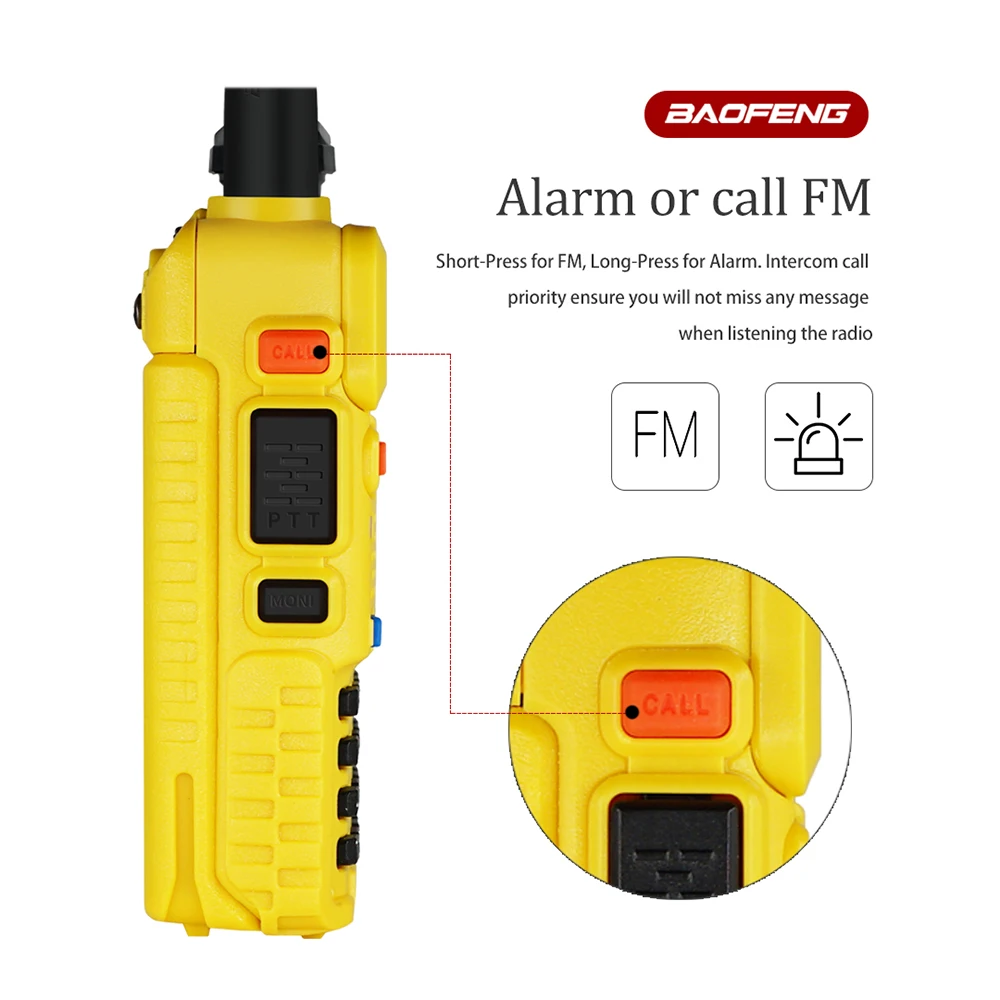 BaoFeng UV 5R Walkie Talkie UV-5R 5W Two Way Ham Radio Comunicador UV5R Transceiver 128CH Dual-Band Intercom Transmitter |
